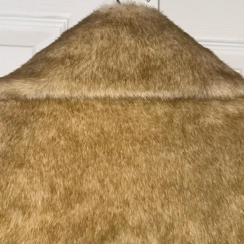 💥SALE💥Braetan Faux Fur Coat Jacket Tan Camel Zip Front Size Medium - Picture 8 of 8